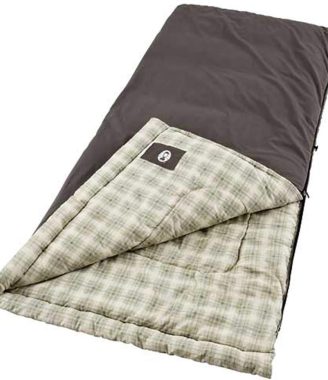 Coleman Heritage Big & Tall 10°F Flannel Sleeping Bag, XL Sleeping Bag Fits Adults up to 6ft 7in Tall, Machine Washable, Great for Camping, Hunting, Guests, & More