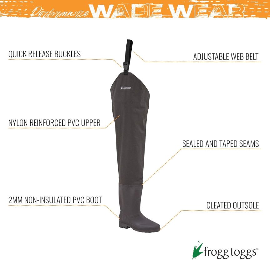 FROGG TOGGS Rana II Waterproof PVC Fishing Bootfoot Hip Wader for Fishing - Image 2