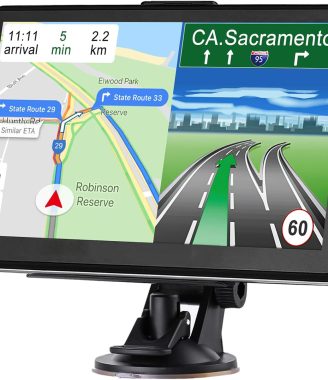 GPS Navigation for Car Truck Navigator Latest Maps 7 Inch Touch Screen Vehicle GPS Commercial Trucker Navigation Voice Speeding Warning Free Lifetime Update of World Maps
