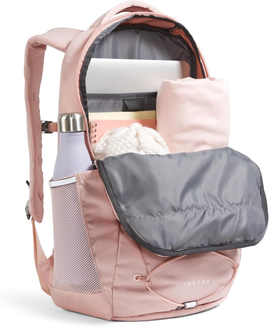 THE NORTH FACE Women's Jester Everyday Laptop Backpack | Commuter Travel Bag with Laptop Sleeve, Water-Repellent Finish, Spacious Compartment, Pink Moss, One Size - Image 5