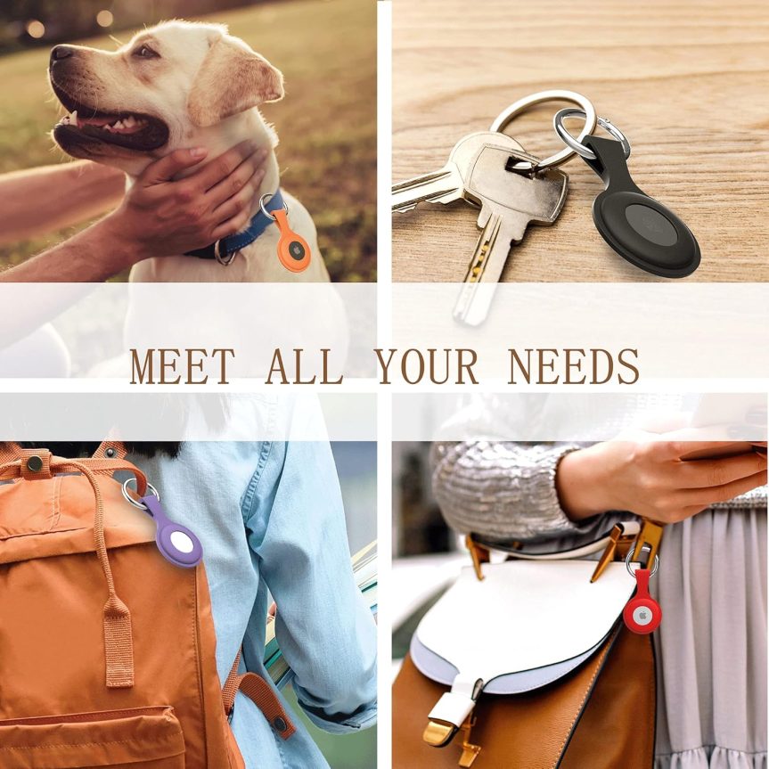 Upgrade 4 Pack AirTag Holder with Keychain, AirTag case with Anti-Lost Keychain - Image 5
