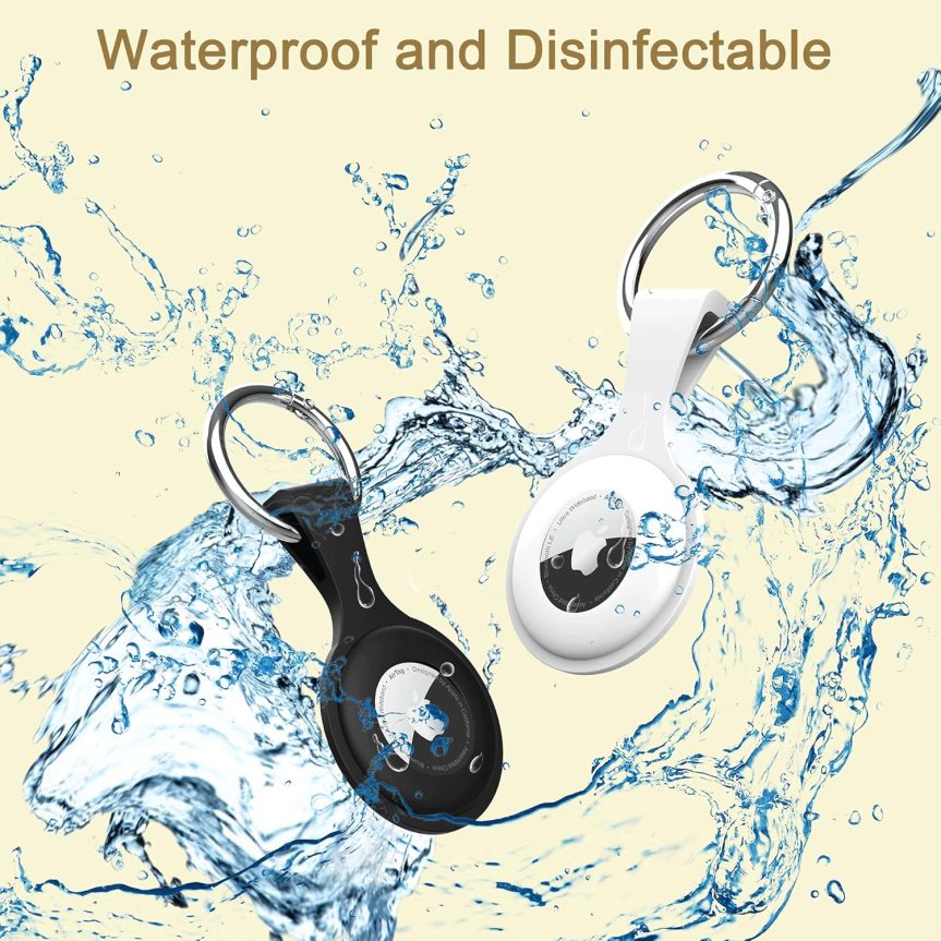 Upgrade 4 Pack AirTag Holder with Keychain, AirTag case with Anti-Lost Keychain - Image 6